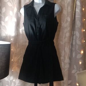 NY&Co XS Black Romper With Tie Belt